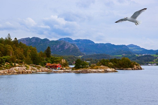 Fjord Lysefjord - Norwegen In diesem atemberaubenden Bild können wir den majestätischen Lysefjord in Norwegen bewundern. Die Felswände ragen hoch in den Himmel und schaffen eine atemberaubende Kulisse für das glitzernde Gewässer des Fjords. Das türkisfarbene Wasser und die umliegende Landschaft vermitteln ein Gefühl von Ruhe und Erhabenheit. Dieses Bild erinnert uns daran, wie schön und beeindruckend die Natur sein kann und lädt uns ein, die unberührte Schönheit Norwegens zu erkunden.