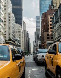 New York-Urlaubsreise USA-Taxi im Verkehr