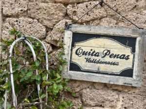 Antikes Holzschild "Quita Penas" in Valdemossa, Mallorca