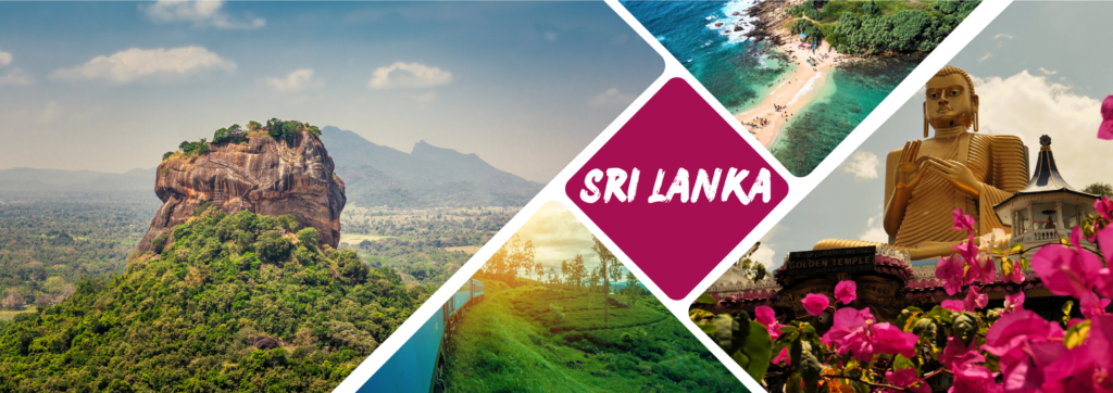 Sri Lanka Highlights, darunter Sigiriya-Felsen, Strand, Zugfahrt durch Teeplantagen und goldener Buddha
