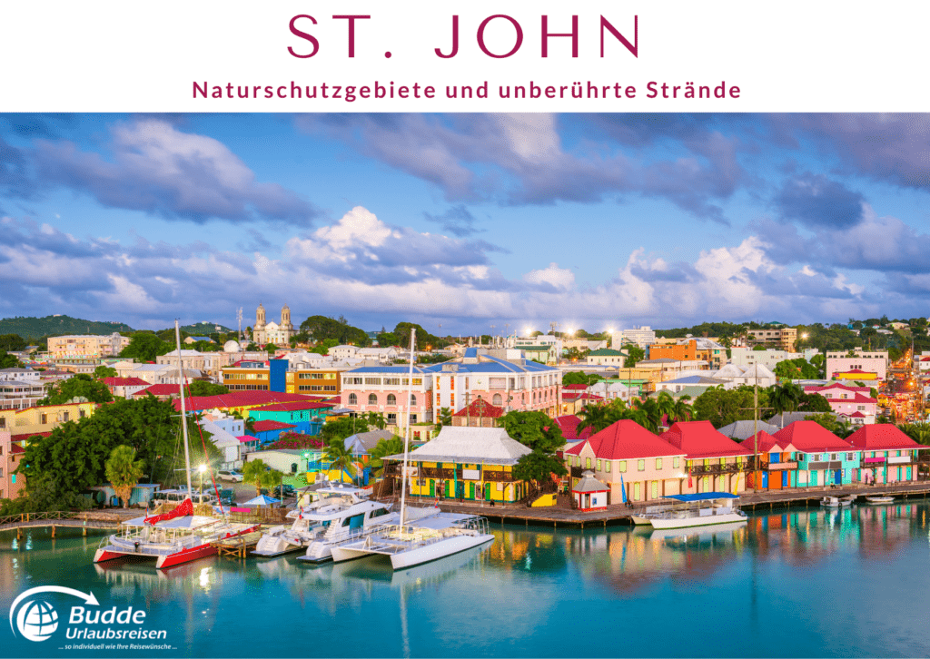 Karibik Urlaub auf St. John mit unberührten Stränden und Naturschutzgebieten.