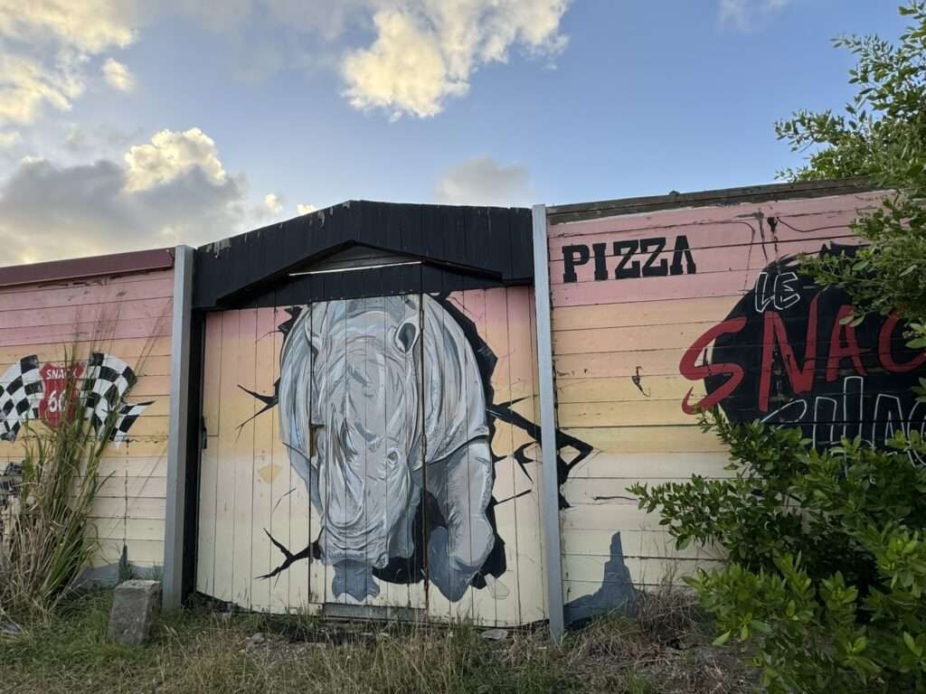 Streetart auf Saint Martin - Rhinos Pizza