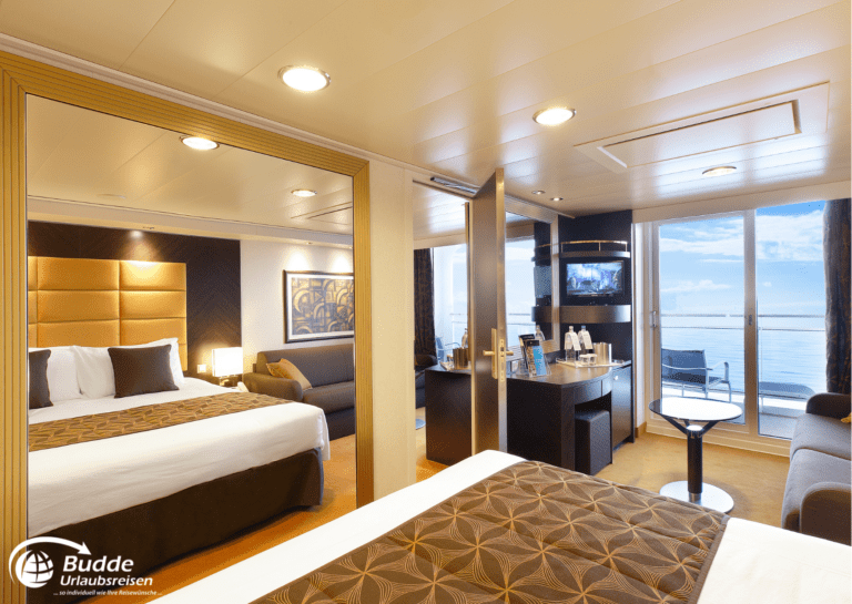 Luxuriöse Balkonkabine auf der MSC Divina für eine unvergessliche Kreuzfahrt.