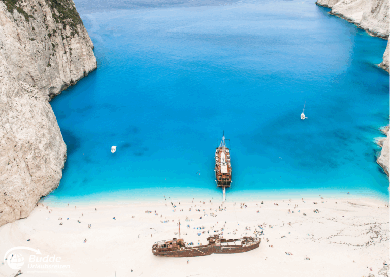 Schiffswrack-Strand auf Zakynthos für exklusive Hotels für Paare Griechenland.
