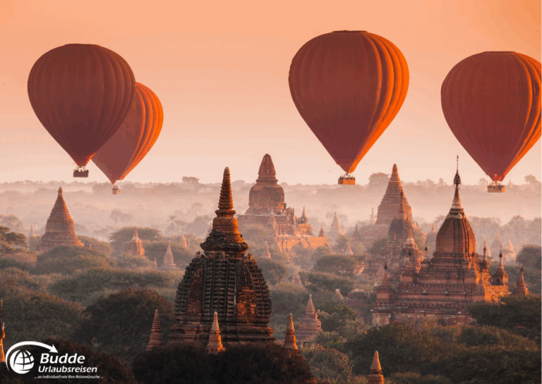 Studienreisen Südostasien – Heißluftballons über Bagan in Myanmar