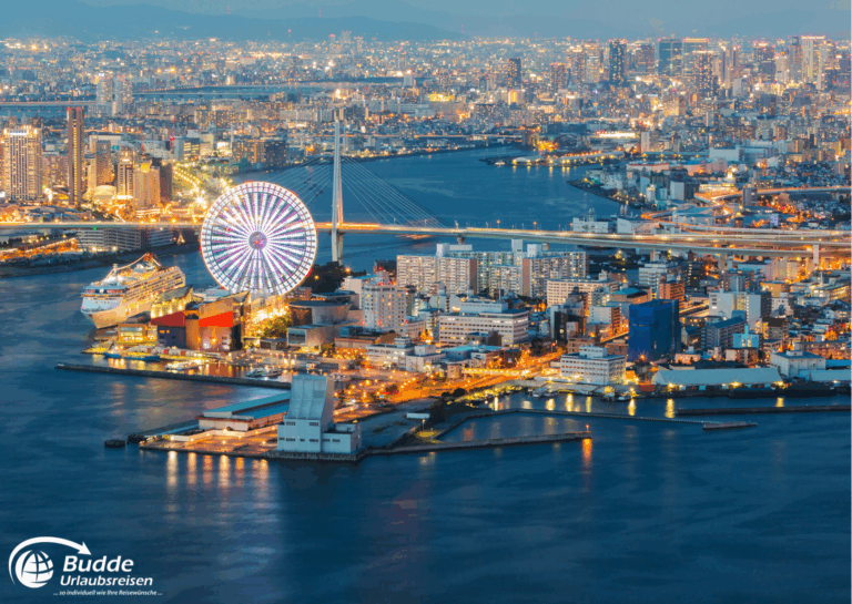 Japan Urlaub buchen – Osaka Skyline bei Nacht