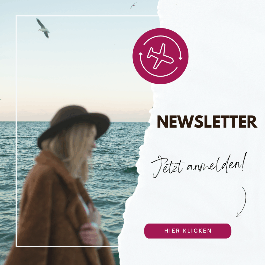 Frau am Meer – jetzt Newsletter anmelden und Kontakt zu Budde Urlaubsreisen aufnehmen für persönliche Reiseberatung, Luxusurlaub und Kreuzfahrten.