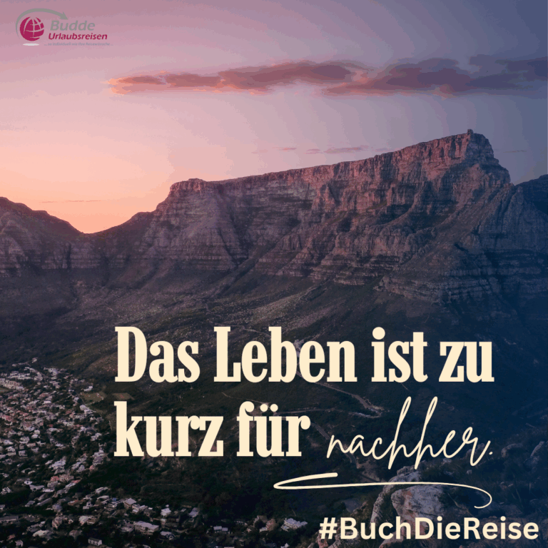 Atemberaubender Bergblick bei Sonnenuntergang, Kontakt für individuelle Reiseplanung.