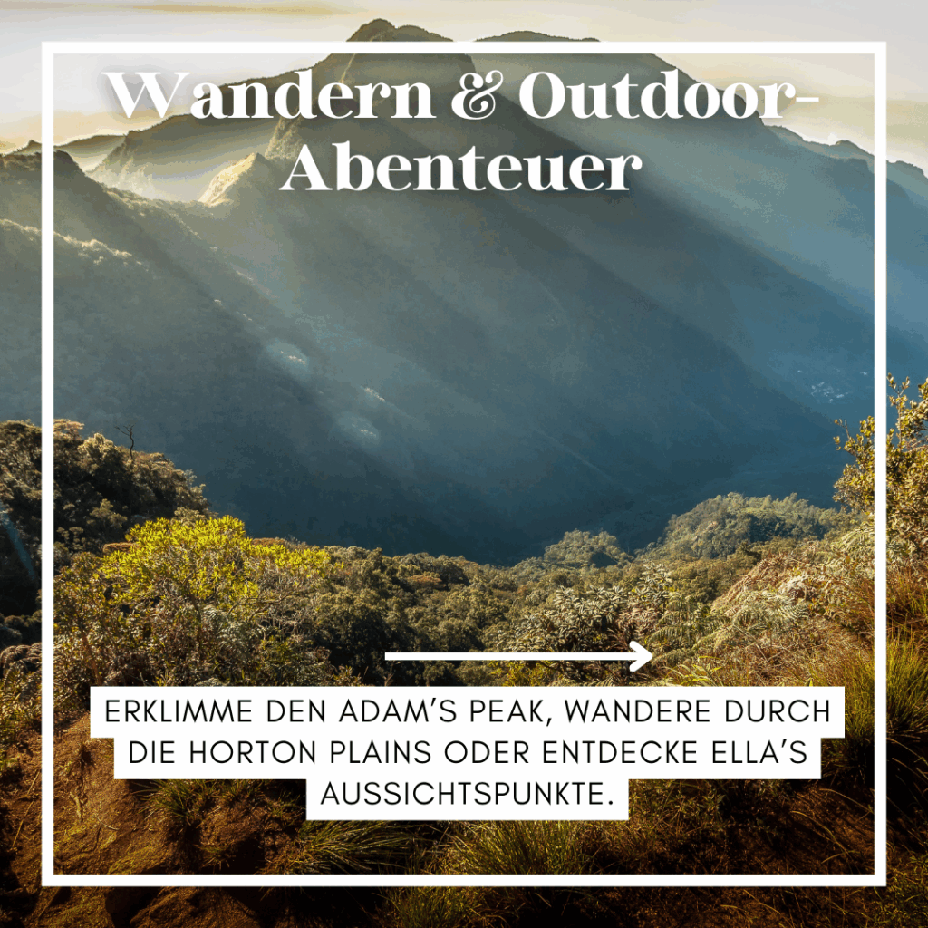 Berglandschaft in Sri Lanka mit Sonnenstrahlen, die durch die Wolken scheinen. - Sri Lanka Rundreise buchen