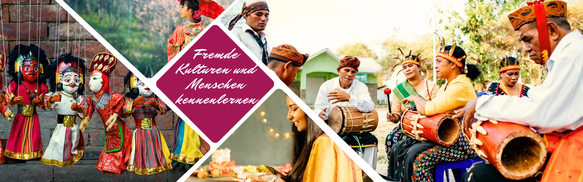 Mit Urlaubsreisen fremde Kulturen und Menschen kennenlernen - Traditionelle Puppen, Tänzer und Musiker